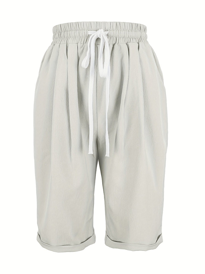 Lara | Capri Shorts with Drawstring Waist and Cuffed Hem