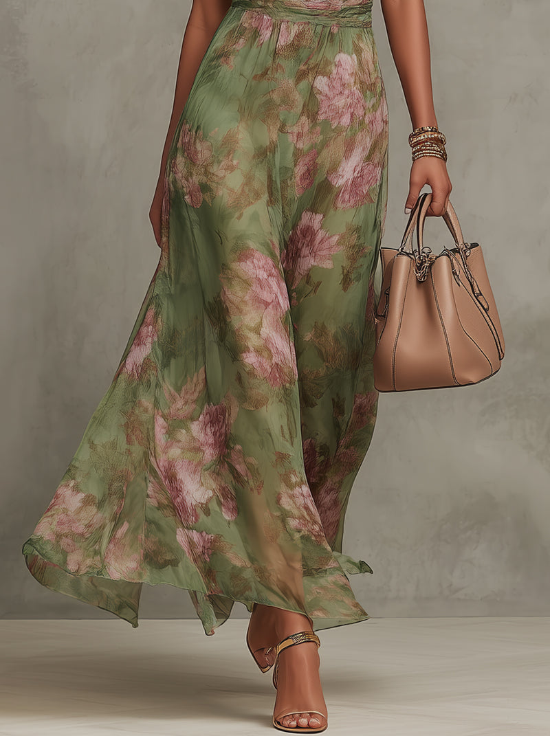 Aurelia | Wedding Guest Maxi Dress Halter Floral