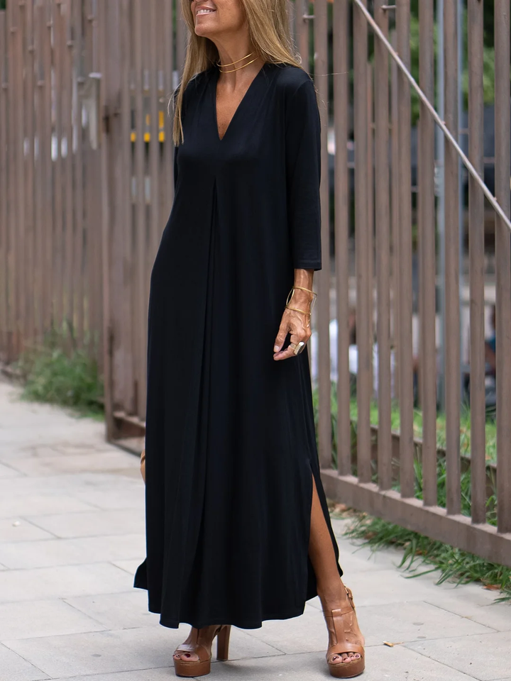 Zoe | Maxi Summer Dress with V-Neck and Long Sleeves