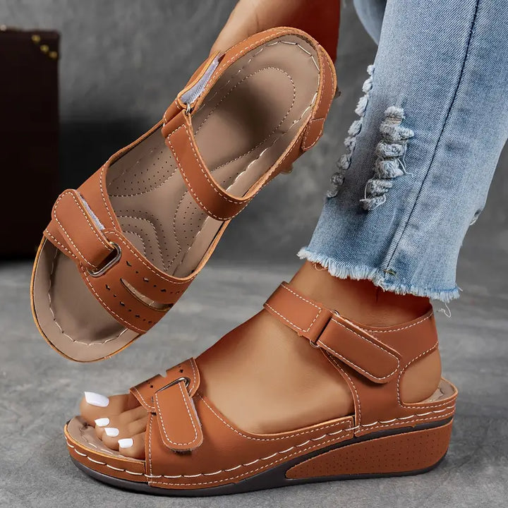 Women's Orthopedic Platform Wedge Sandals with Double Strap