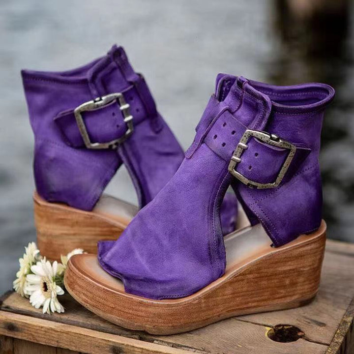 Women's Orthopedic Wedge Sandals with Ankle Buckle Strap