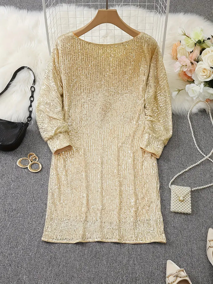 Aria | Mini Cocktail Dress with Sequins and V-Neck