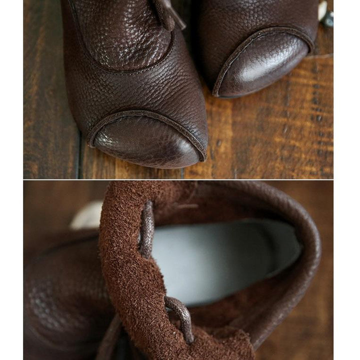 Women's Orthopedic Retro Lace-Up Ankle Boots with Flat Sole
