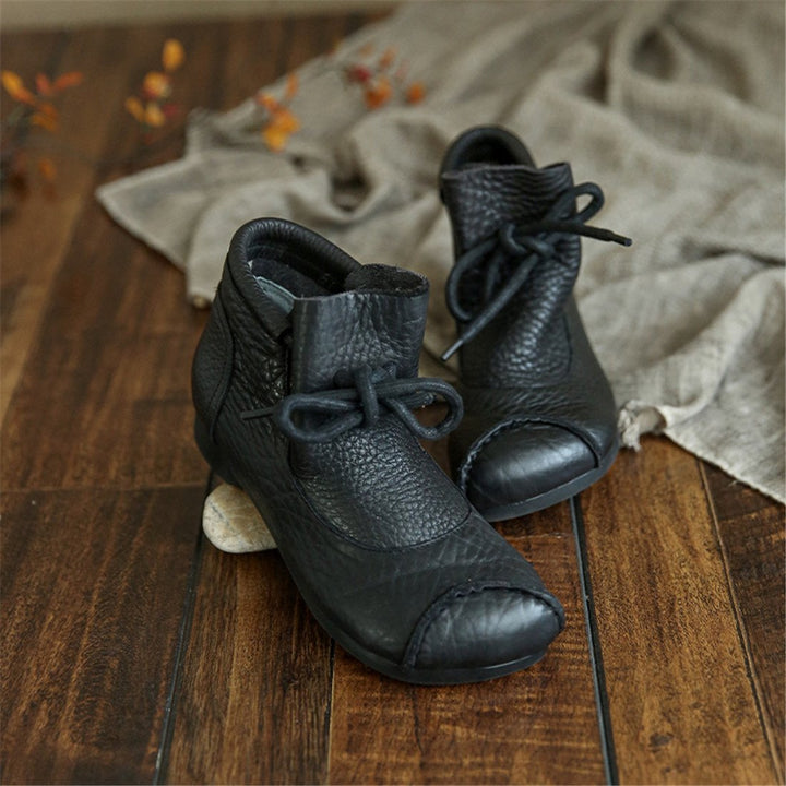 Women's Orthopedic Retro Lace-Up Ankle Boots with Flat Sole