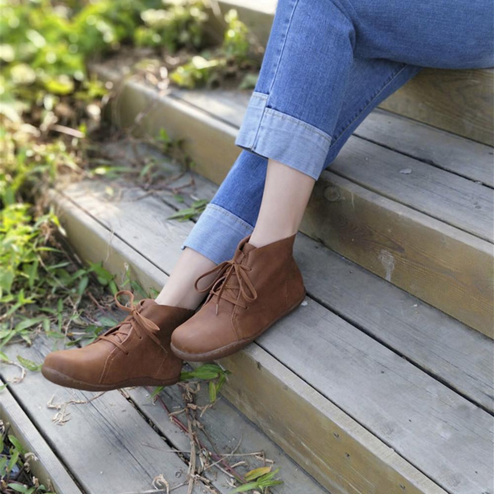 Women's Orthopedic Chukka Ankle Boots with Flat Sole