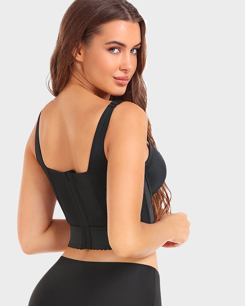 Women's Longline Push Up Bra with Underwire Support