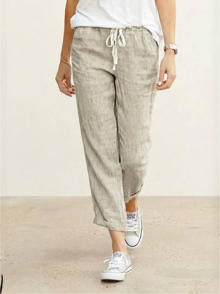 Alexa | Women's Trousers Drawstring Slim Fit