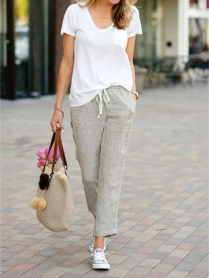 Alexa | Women's Trousers Drawstring Slim Fit