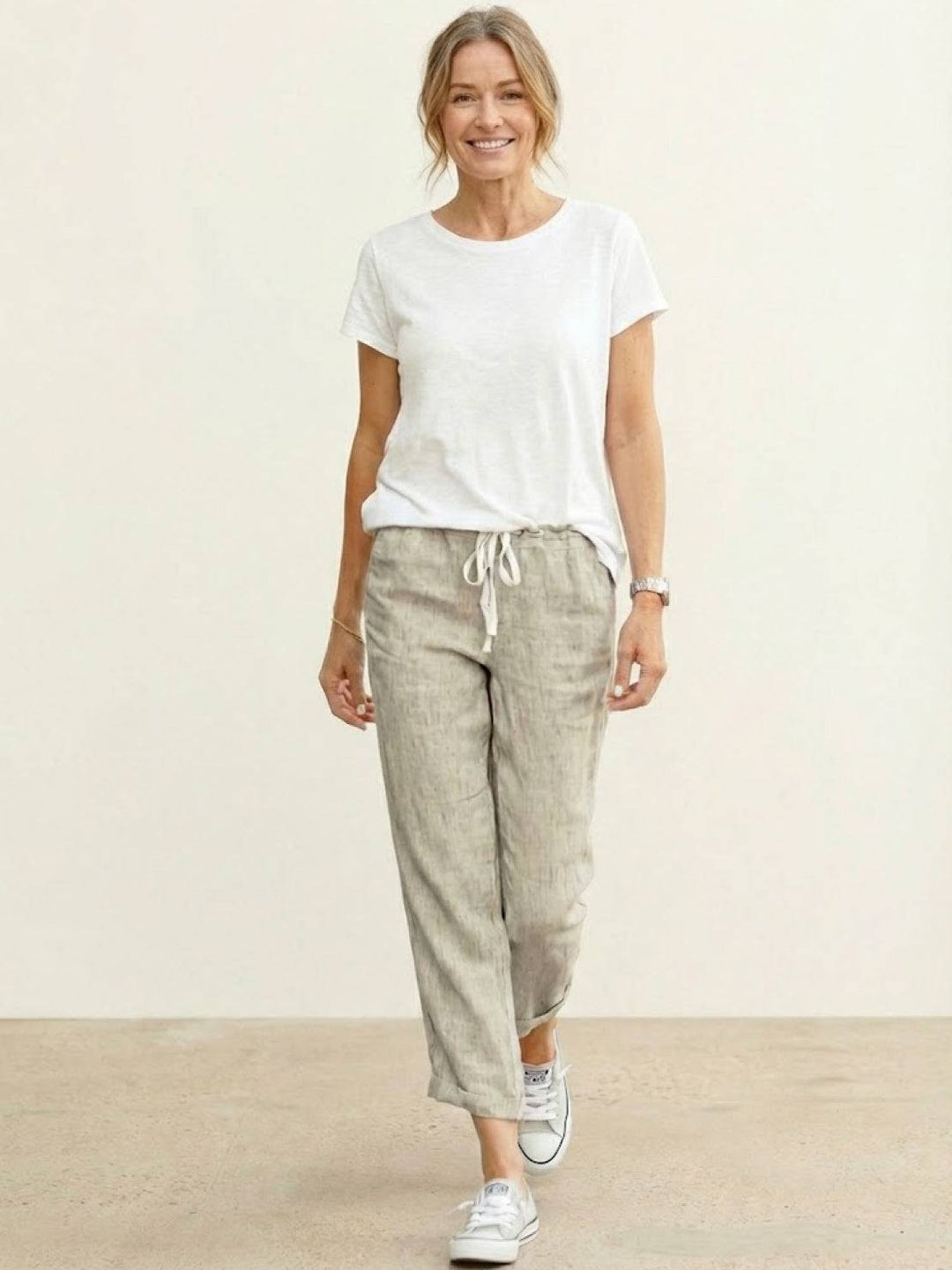 Alexa | Women's Trousers Drawstring Slim Fit