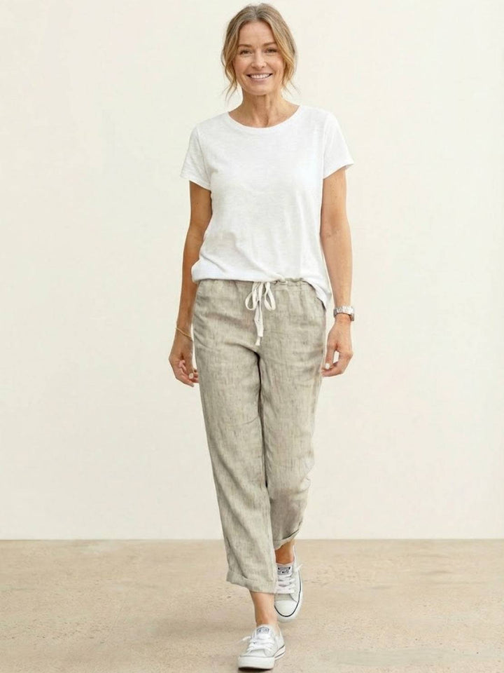 Alexa | Women's Trousers Drawstring Slim Fit
