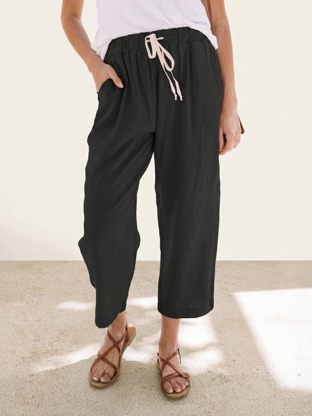 Alexa | Women's Trousers Drawstring Slim Fit