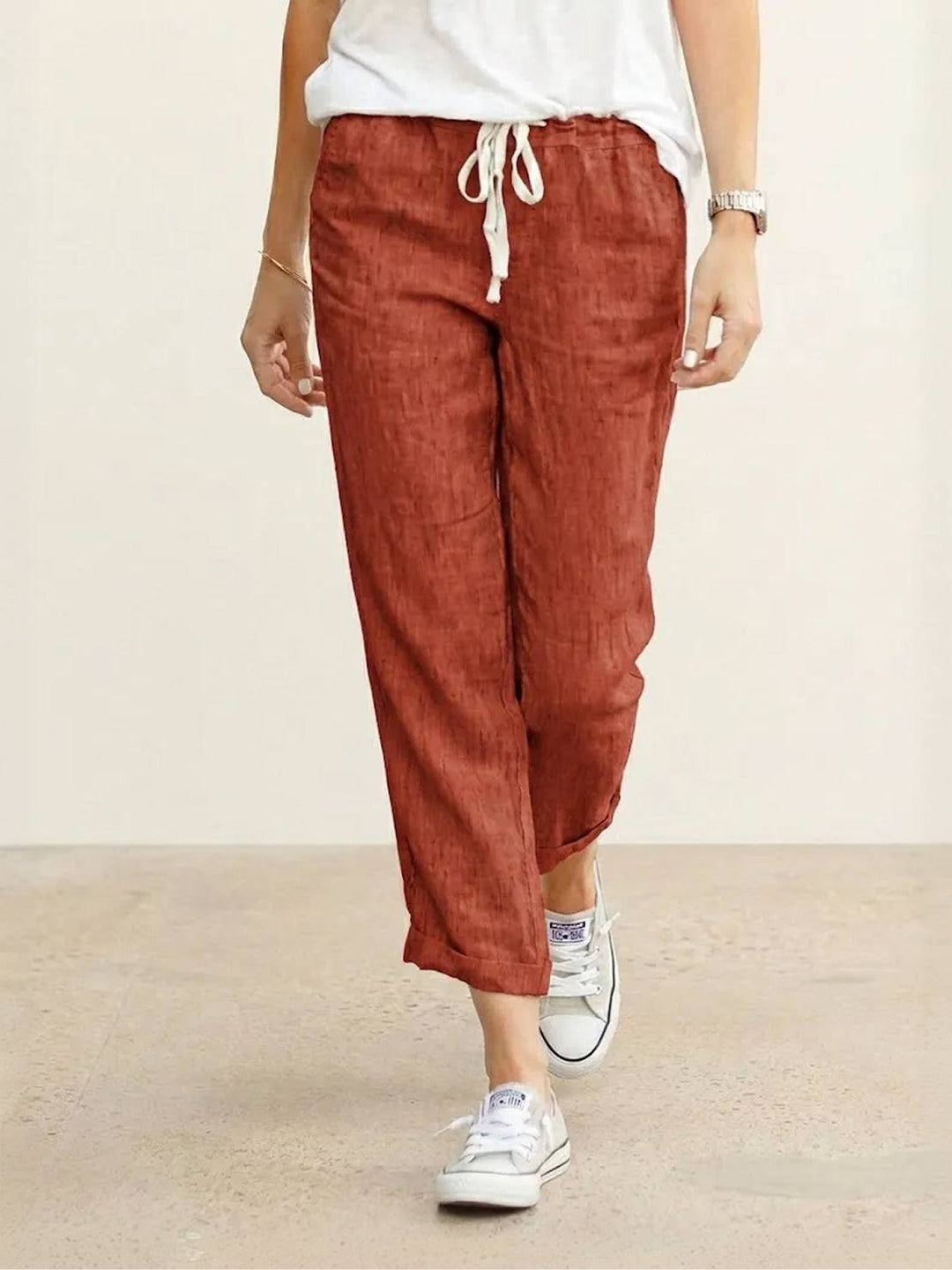 Alexa | Women's Trousers Drawstring Slim Fit