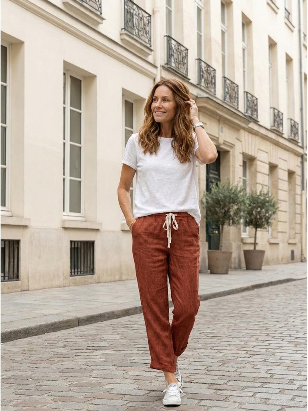 Alexa | Women's Trousers Drawstring Slim Fit
