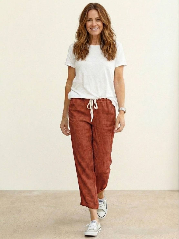 Alexa | Women's Trousers Drawstring Slim Fit