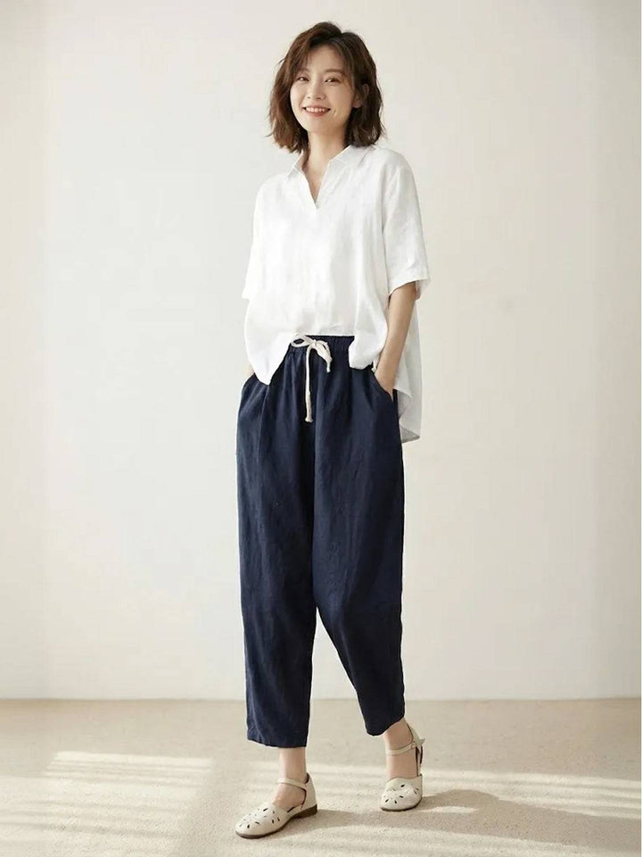 Alexa | Women's Trousers Drawstring Slim Fit