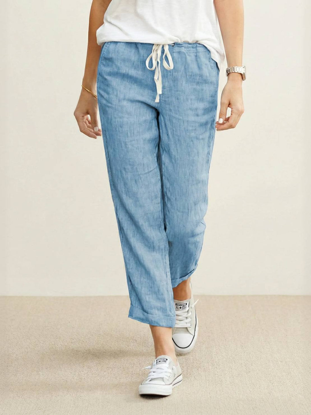 Alexa | Women's Trousers Drawstring Slim Fit