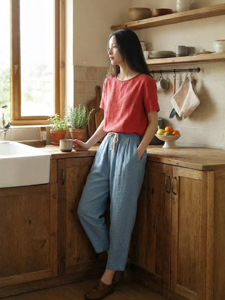 Alexa | Women's Trousers Drawstring Slim Fit