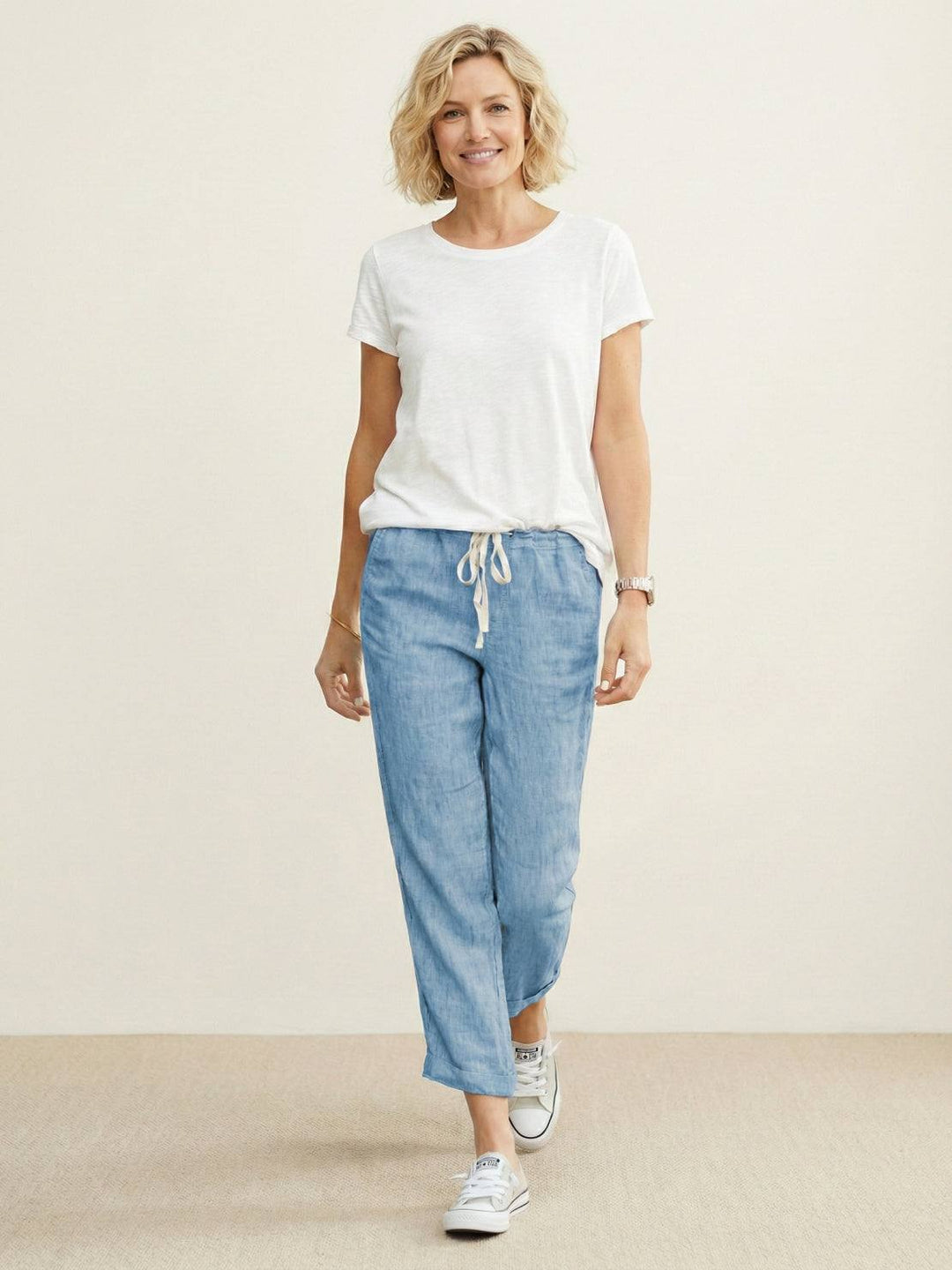 Alexa | Women's Trousers Drawstring Slim Fit