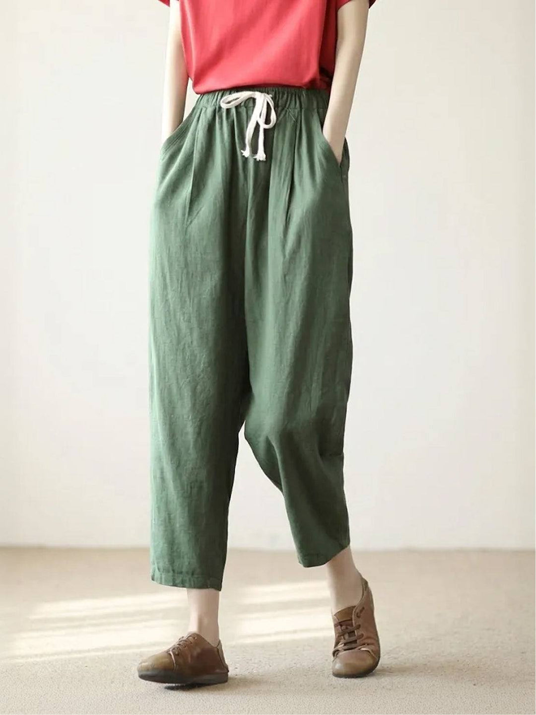 Alexa | Women's Trousers Drawstring Slim Fit