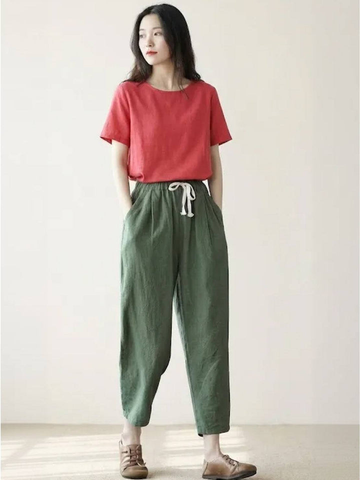 Alexa | Women's Trousers Drawstring Slim Fit