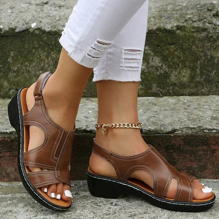 Women's Orthopedic Cutout Platform Sandals with Slingback