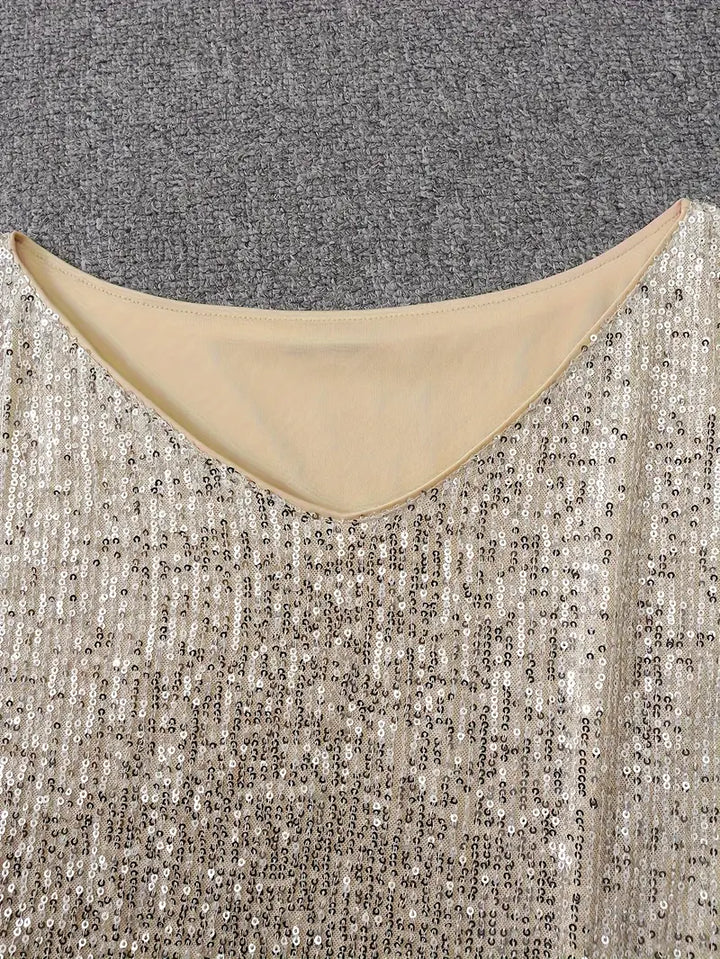 Aria | Mini Cocktail Dress with Sequins and V-Neck