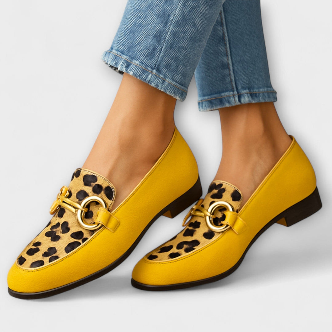 Phoebe | Orthopedic Loafers with Animal Print and Buckle
