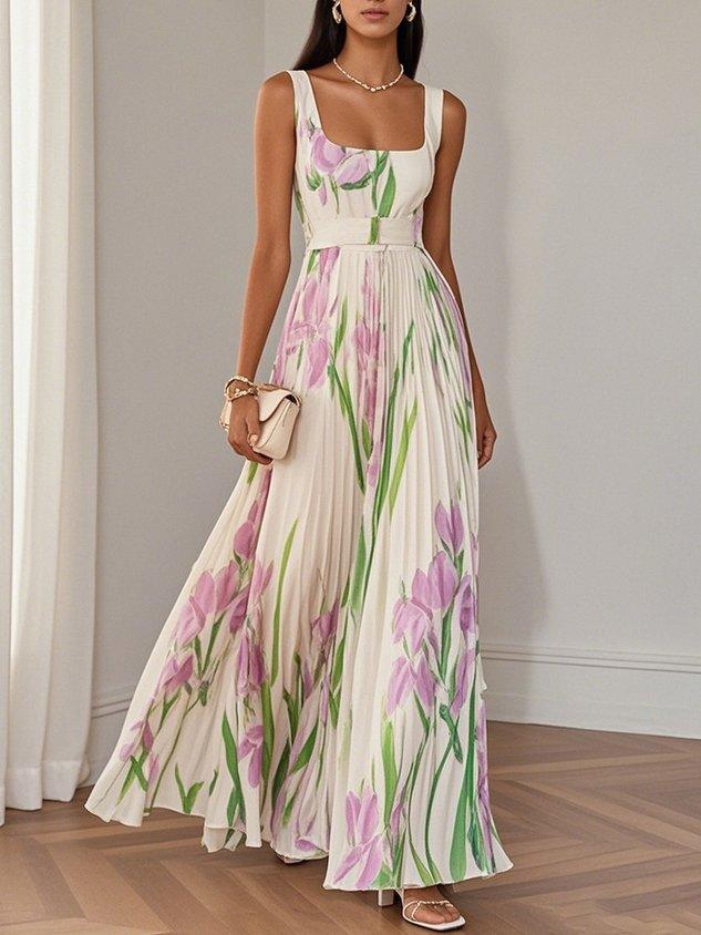 Erica | Boho Floral Maxi Dress A-Line