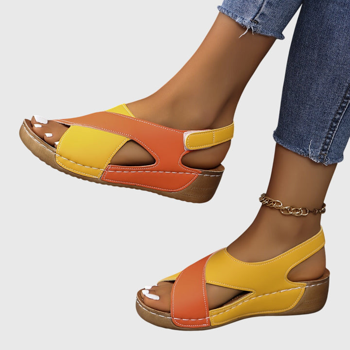 Ainsley | Orthopedic Wedge Sandal with Cutout Detail