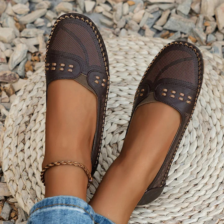 Women's Orthopedic Slip On Loafers with Perforated Upper