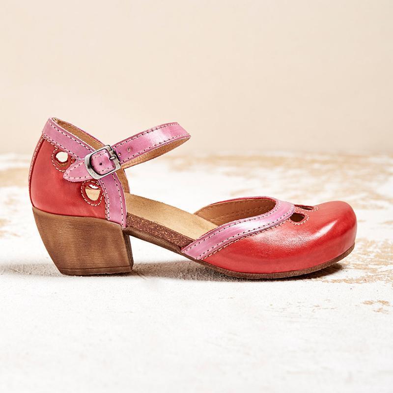Women's Mary Jane Heels with Ankle Strap Cut Out