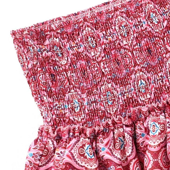 Irene | Mini Tiered Skirt with Boho Print