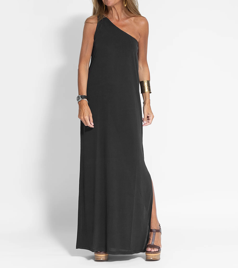 Olivia | Maxi Wedding Guest Dress with One Shoulder
