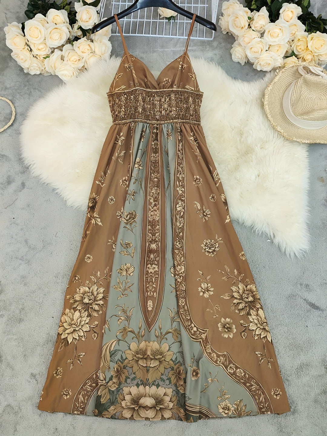 Nicola | Beach Maxi Dress Floral Sweetheart