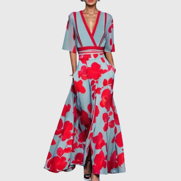 Candice | Floral Maxi Dress V-Neck Spring