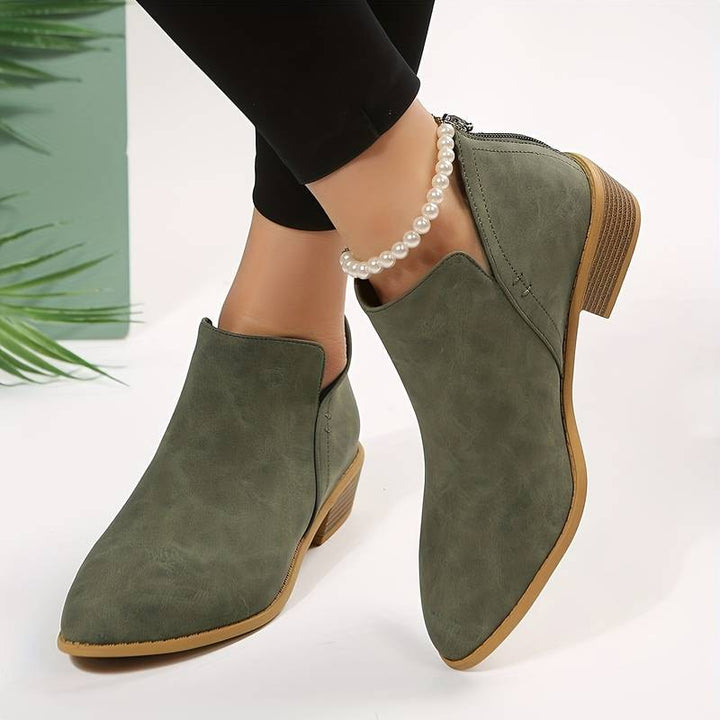 Women's Orthopedic Slip-On Ankle Boots with Pointed Toe
