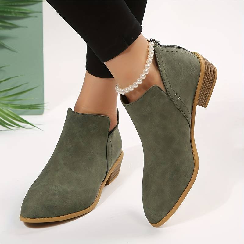 Women's Orthopedic Slip-On Ankle Boots with Pointed Toe