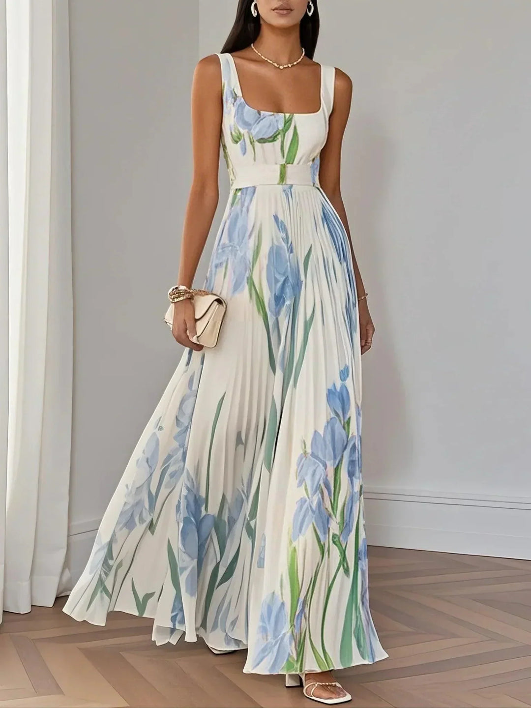Erica | Boho Floral Maxi Dress A-Line