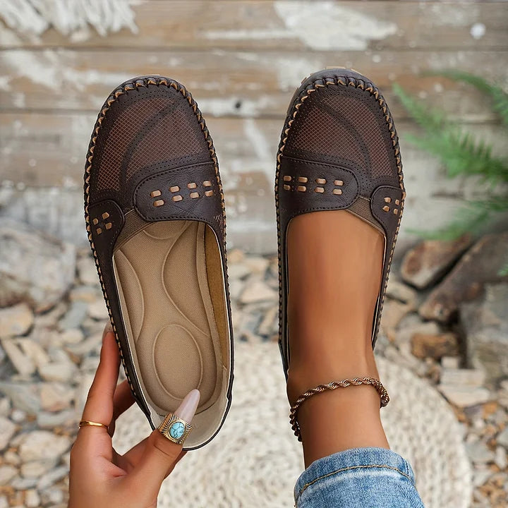 Women's Orthopedic Slip On Loafers with Perforated Upper