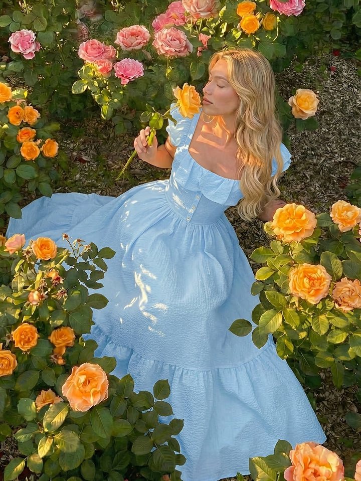 Flora | Cocktail Maxi Dress Off-Shoulder Ruffled