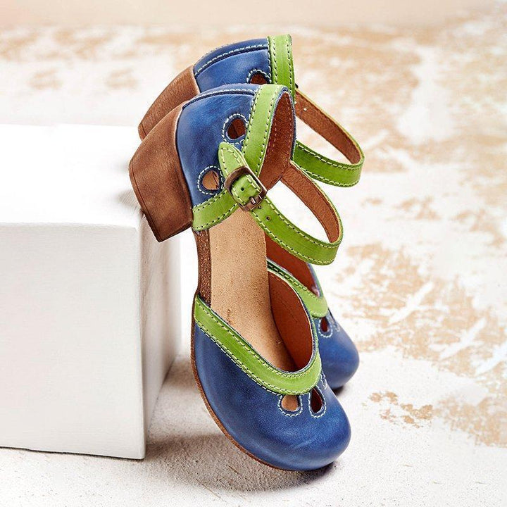 Women's Mary Jane Heels with Ankle Strap Cut Out
