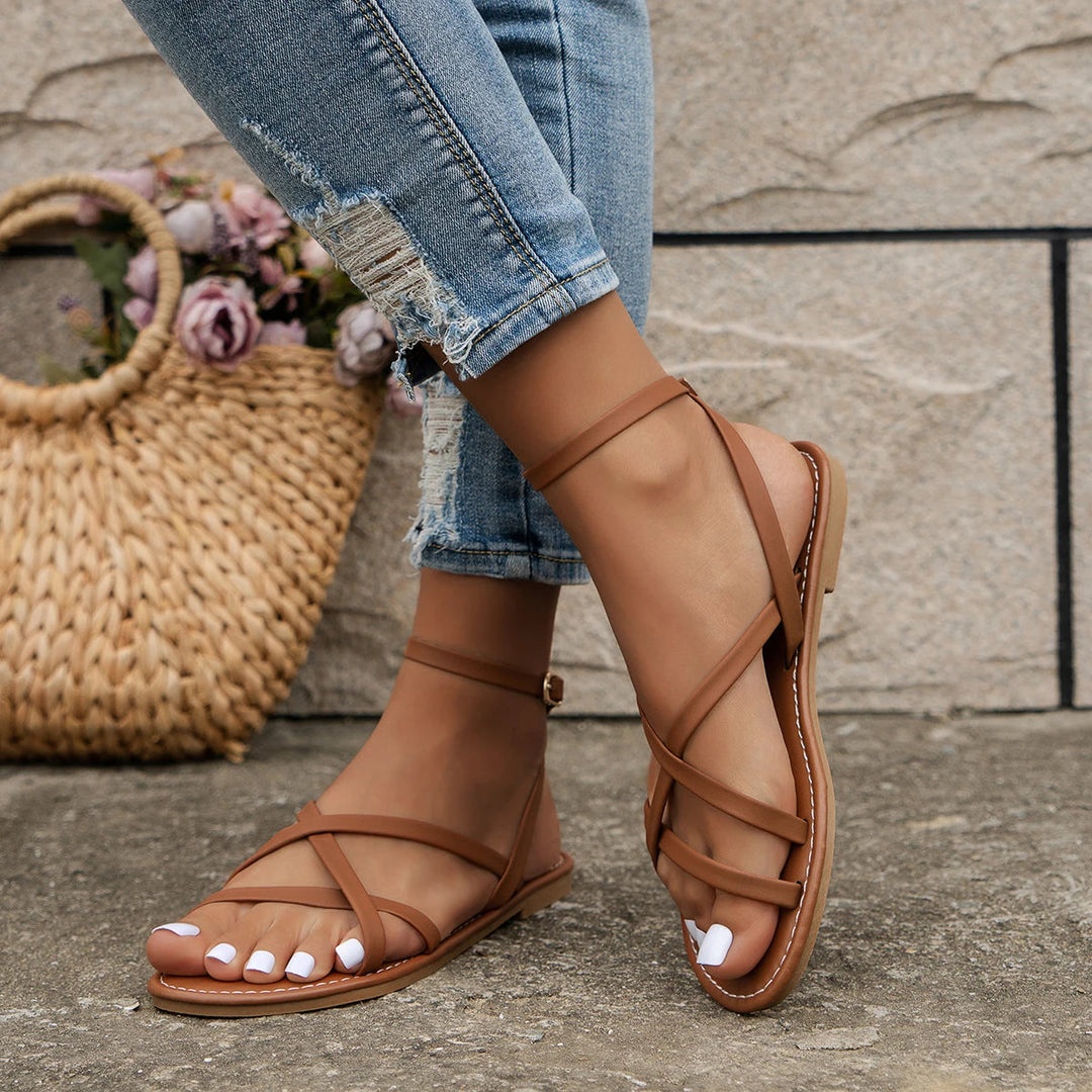 Layla | Orthopedic Flat Sandal with Cross Strap