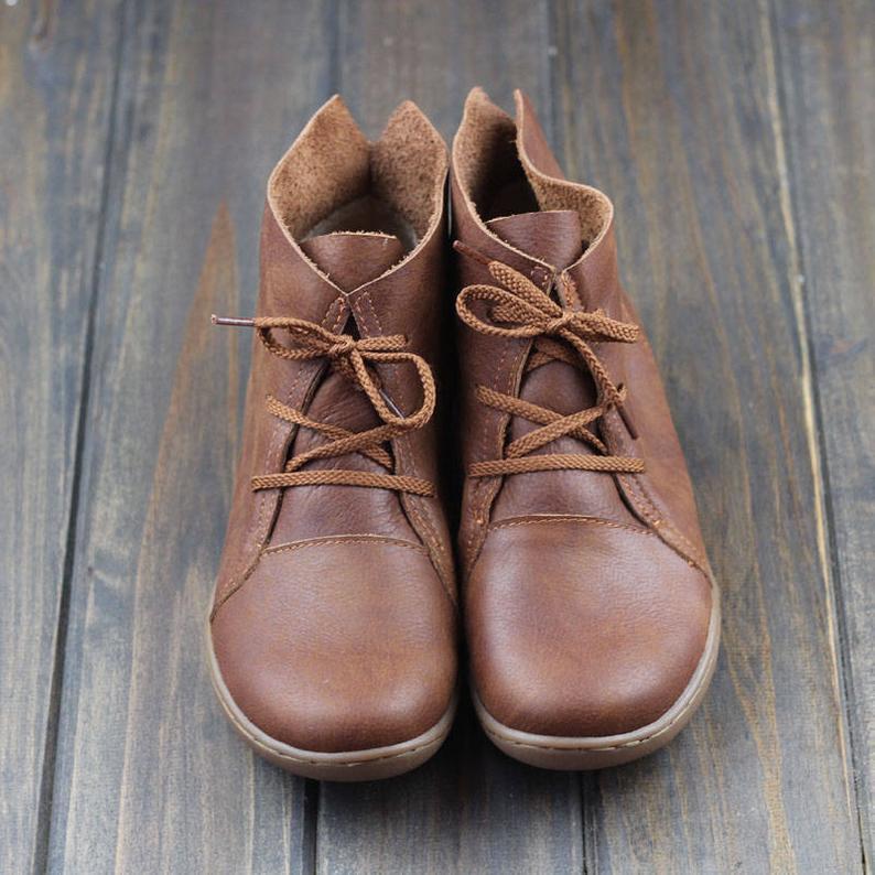 Women's Orthopedic Chukka Ankle Boots with Flat Sole