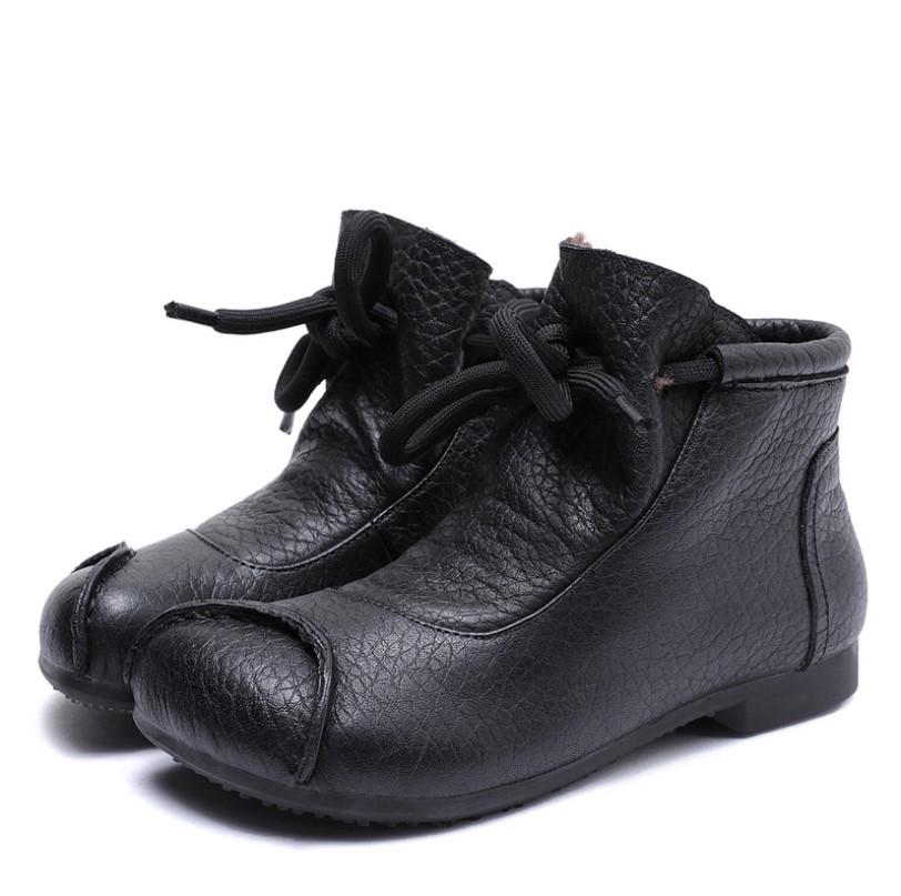 Women's Orthopedic Retro Lace-Up Ankle Boots with Flat Sole