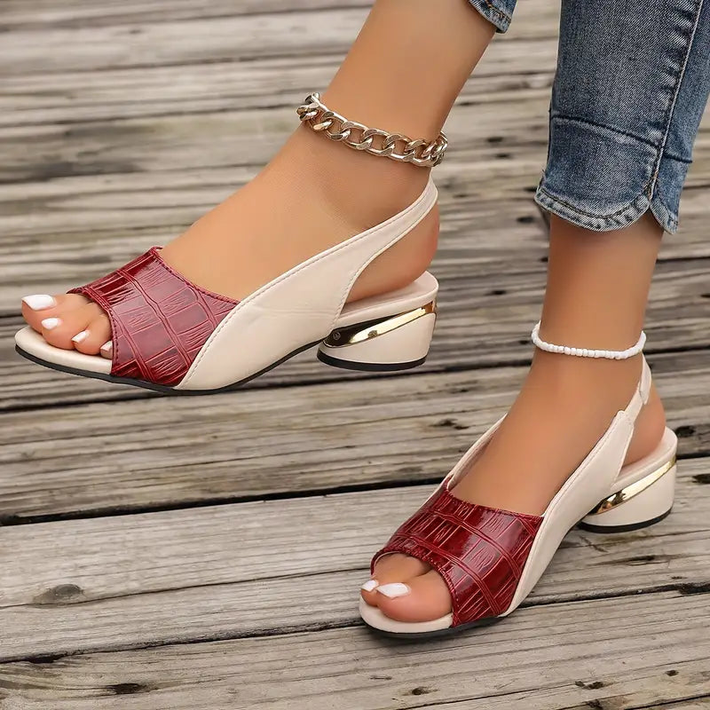 Women's Wedge Sandals with Slingback Strap and Open Toe