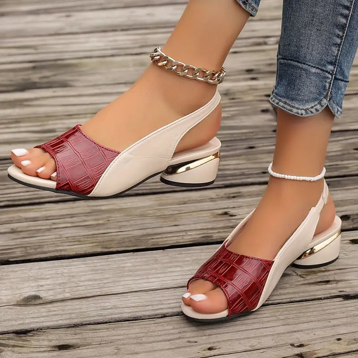 Women's Wedge Sandals with Slingback Strap and Open Toe