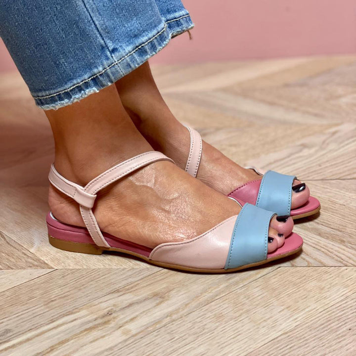 Women's Open Toe Flat Sandals with Ankle Strap