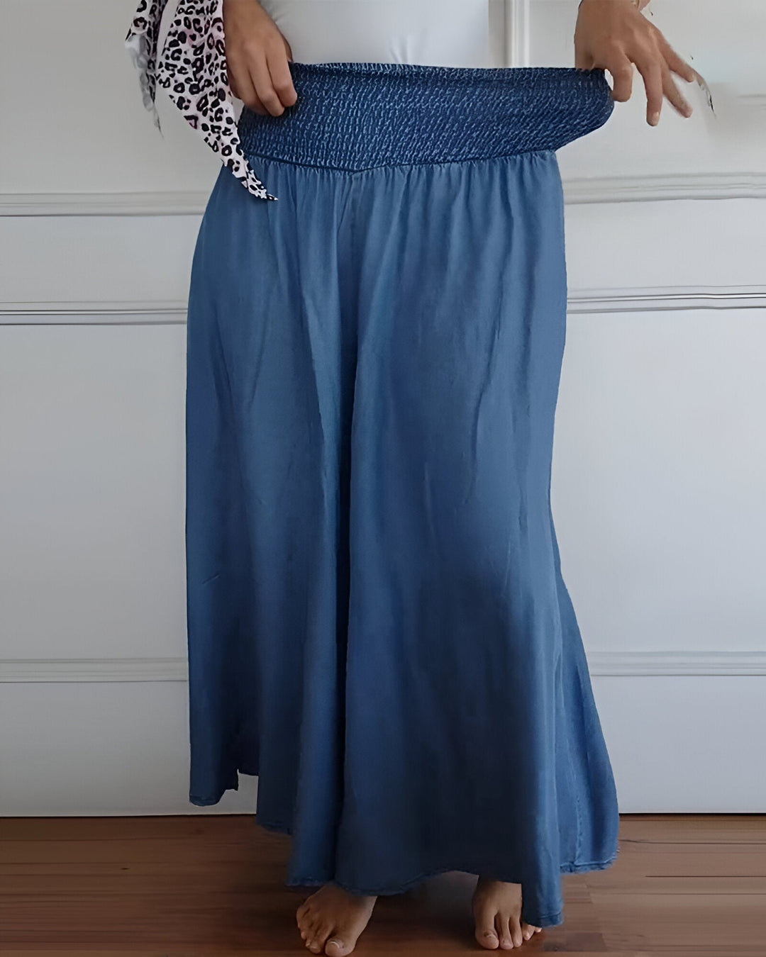 Wren | Wide Leg Trousers with Smocked Waist and Side Pockets