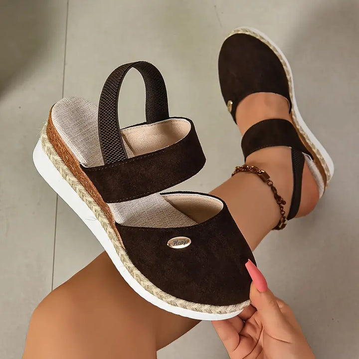 Women's Orthopedic Closed Toe Platform Sandals with Back Strap