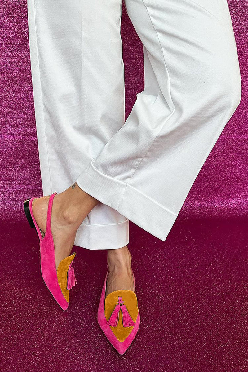 Women's Orthopedic Slingback Loafers with Tassel Detail